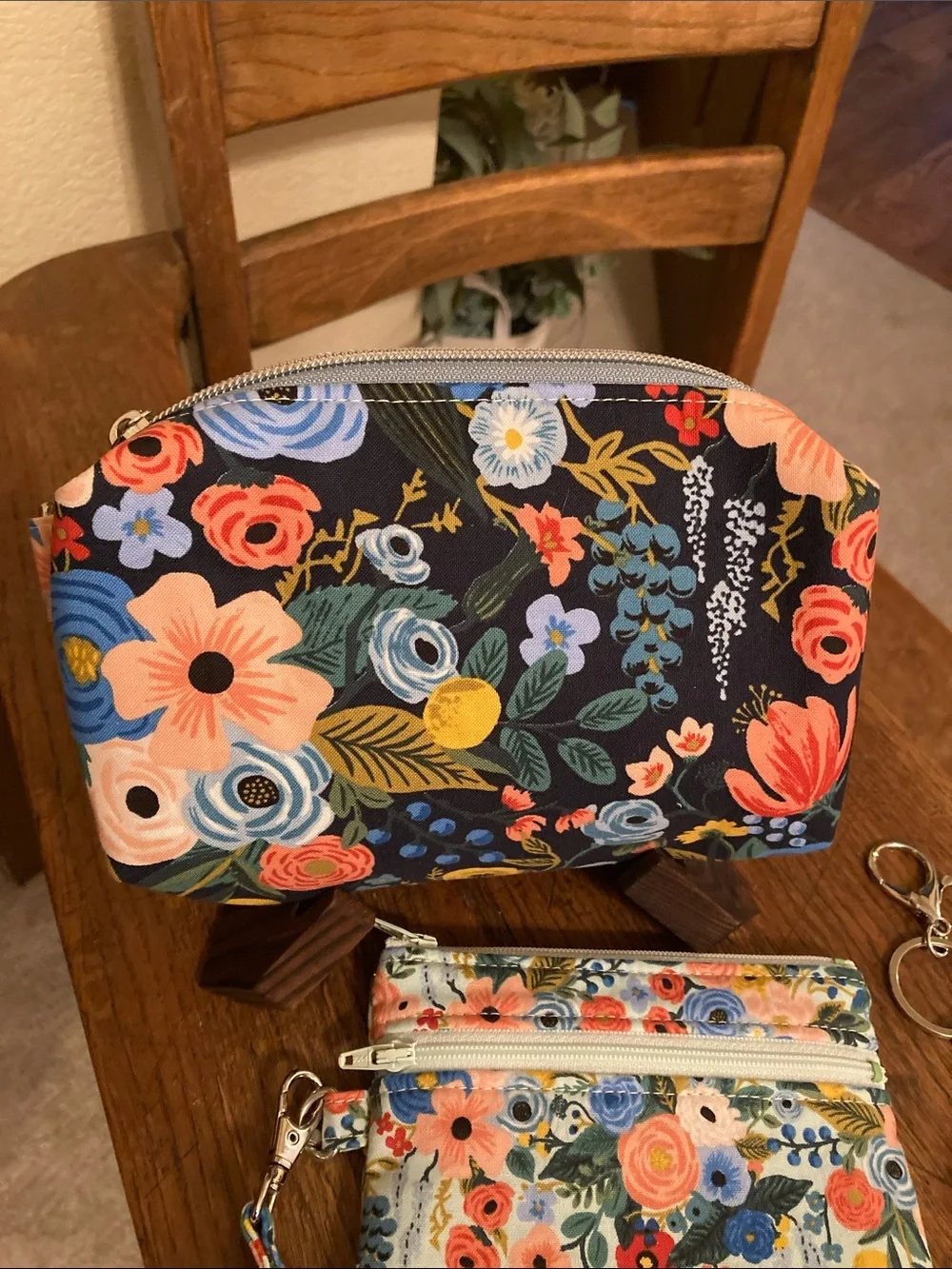 Makeup/Cosmetic Bag & Double Zip Wristlet Wallet Rifle Paper Co Bundle NWOT